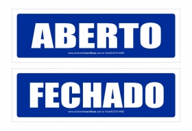 Placa Aberto / Fechado 28x9cm 